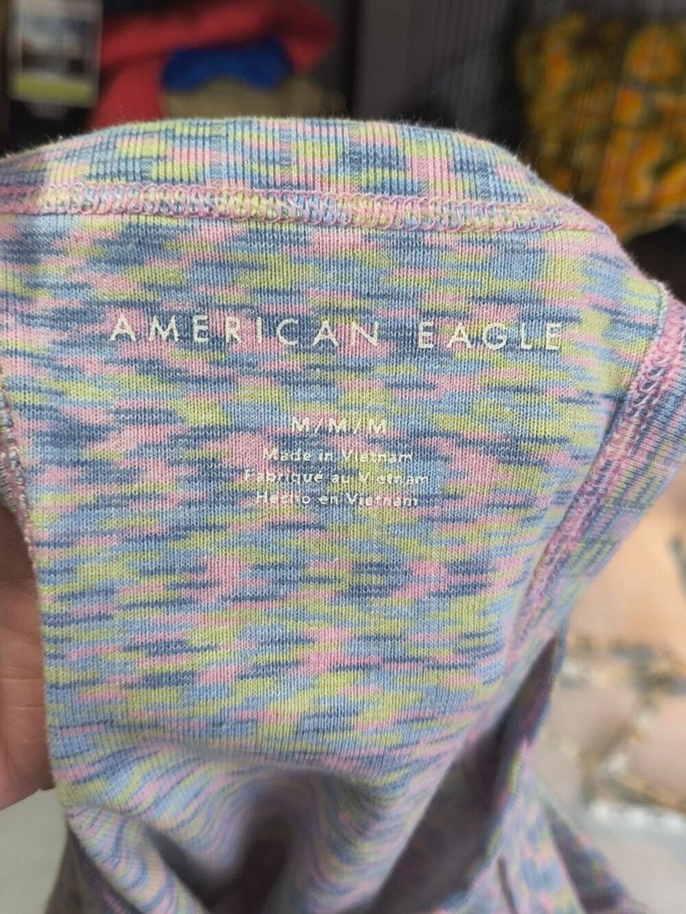 American Eagle Multi Color Ribbed Cropped Tank Size Medium Textured Pattern - Picture 5 of 9
